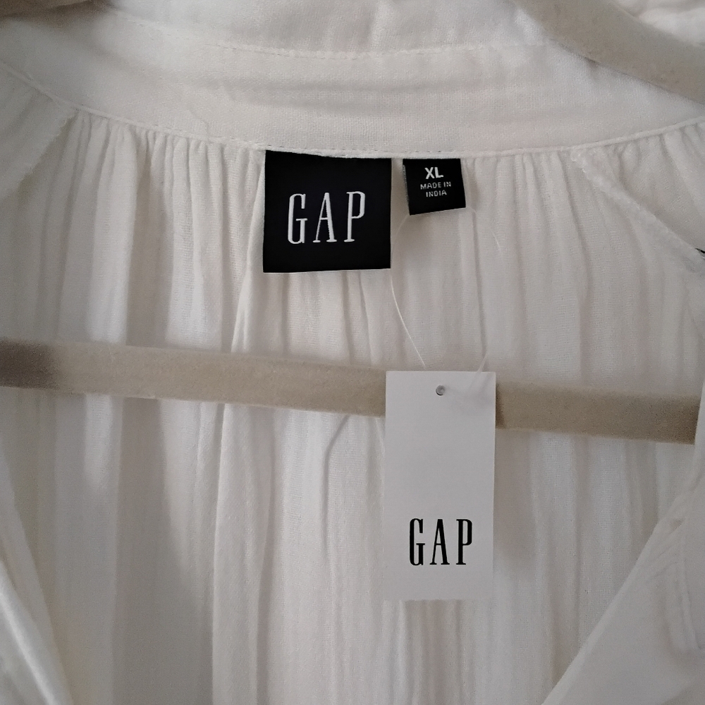 GAP Lined White Gauze Dress - Picture 3 of 3
